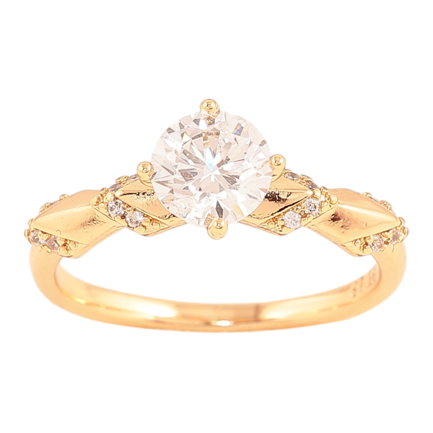 Кольцо Xuping цвет Позолота 18K "Узор с кристаллом" ø 6мм фото №1