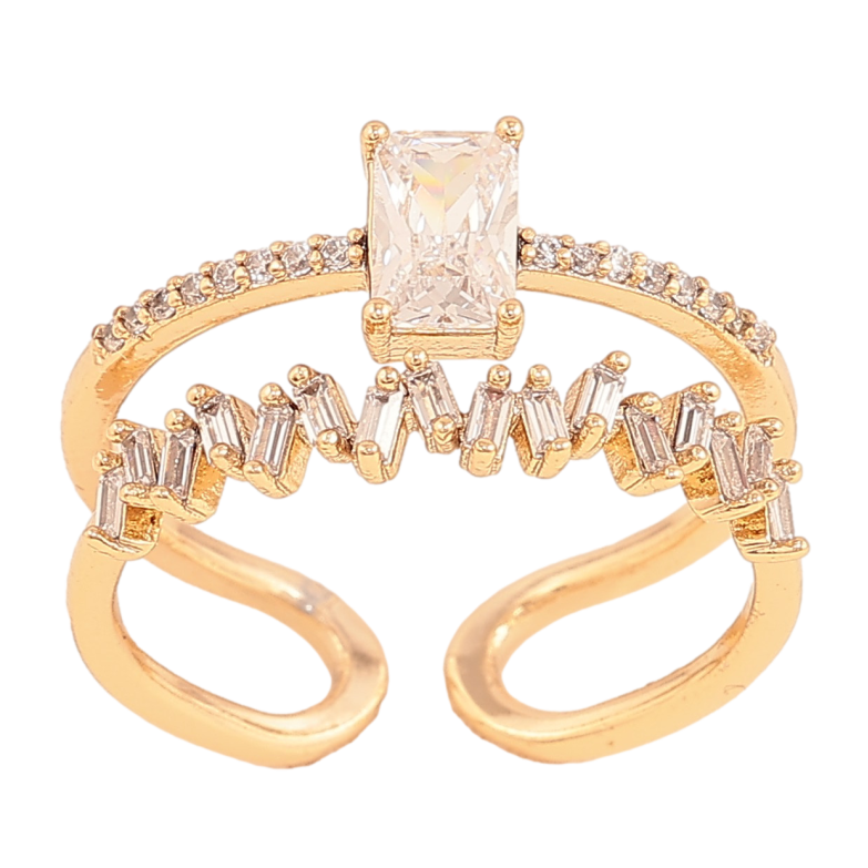 Кольцо Xuping цвет Позолота 18K "Узор с кристаллами" фото №4