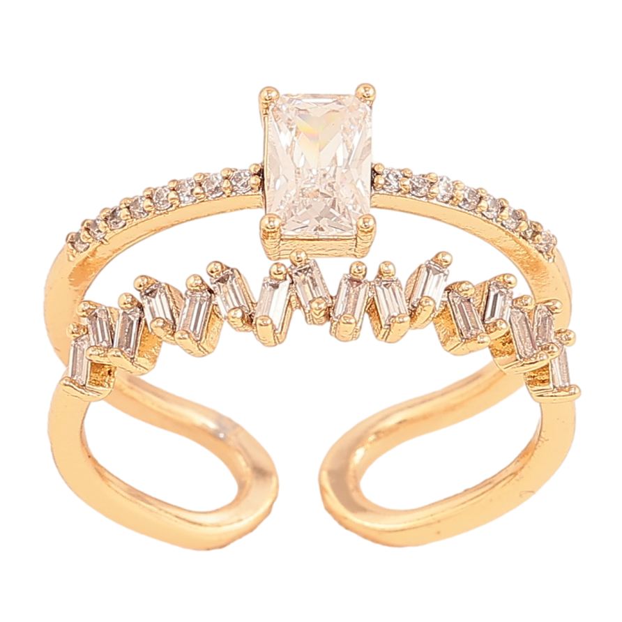 Кольцо Xuping цвет Позолота 18K "Узор с кристаллами" фото №1