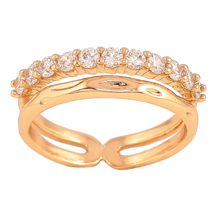 Каблучка Xuping колір Позолота 18K "Візерунок з кристалами" фото №11