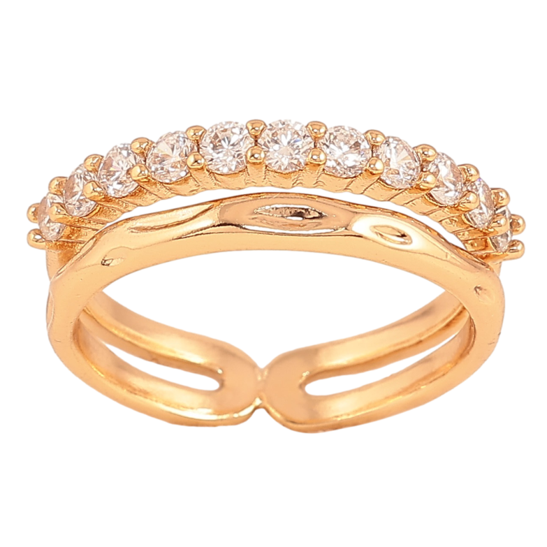 Каблучка Xuping колір Позолота 18K "Візерунок з кристалами" фото №1 Каблучка Xuping колір Позолота 18K "Візерунок з кристалами" фото №1