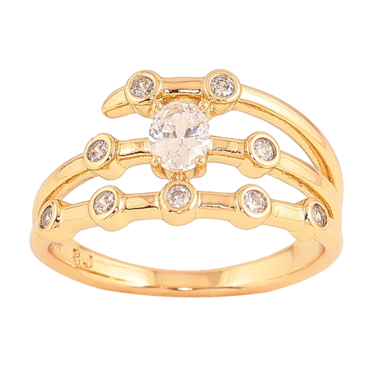 Каблучка Xuping колір Позолота 18K "Візерунок з кристалами" фото №12 Каблучка Xuping колір Позолота 18K "Візерунок з кристалами" фото №12