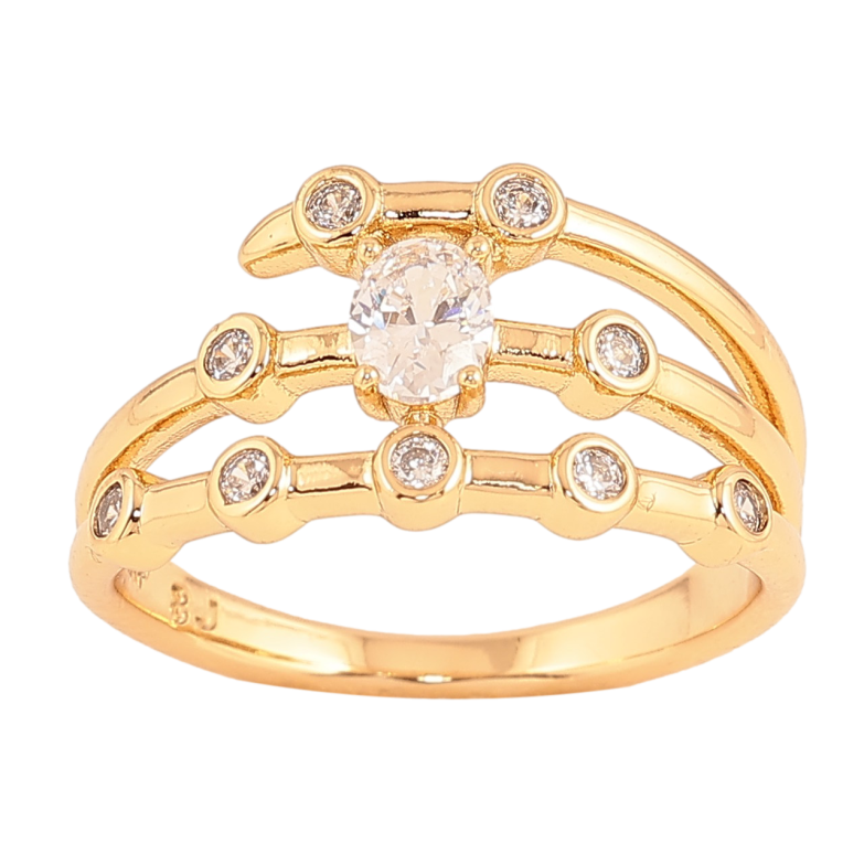 Каблучка Xuping колір Позолота 18K "Візерунок з кристалами" фото №1