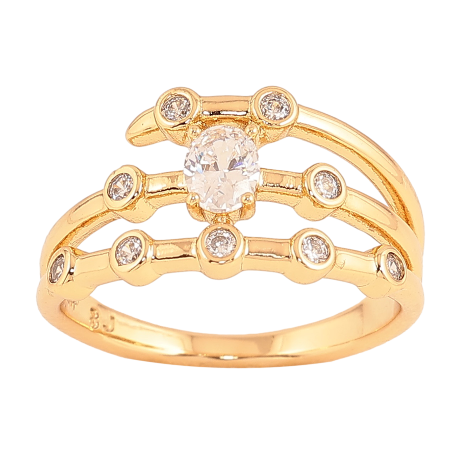 Кольцо Xuping цвет Позолота 18K "Узор с кристаллами" фото №1