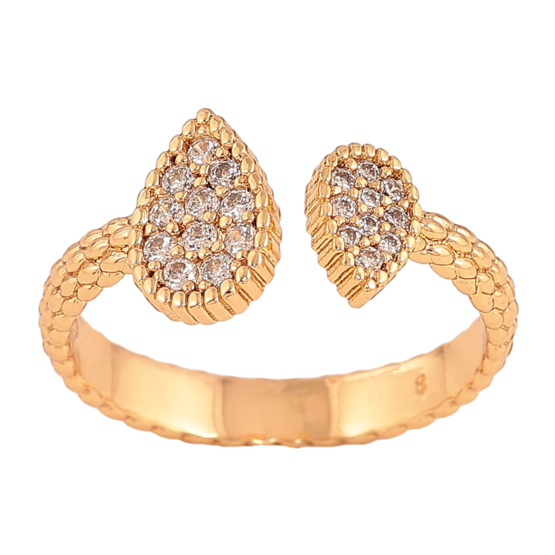 Кольцо Xuping цвет Позолота 18K "Узор с кристаллами" фото №1 Кольцо Xuping цвет Позолота 18K "Узор с кристаллами" фото №1