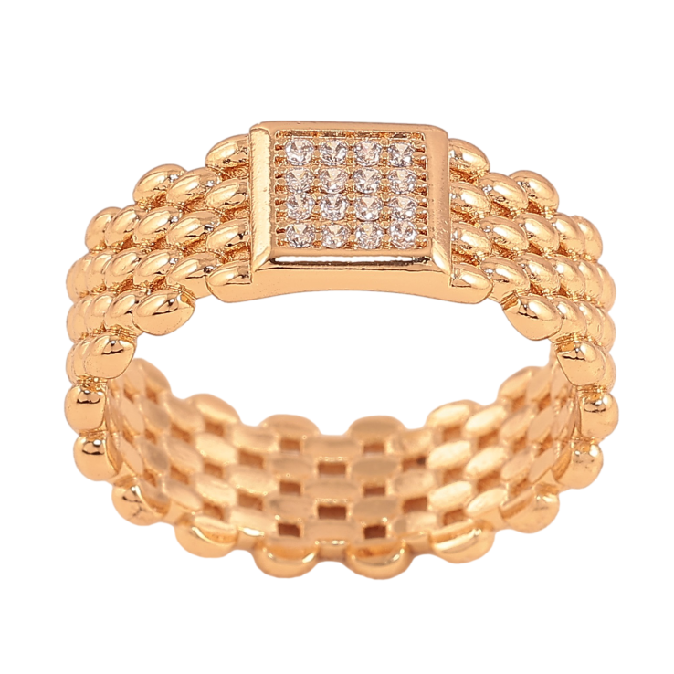 Каблучка Xuping колір Позолота 18K "Візерунок з кристалами" фото №19 Каблучка Xuping колір Позолота 18K "Візерунок з кристалами" фото №19