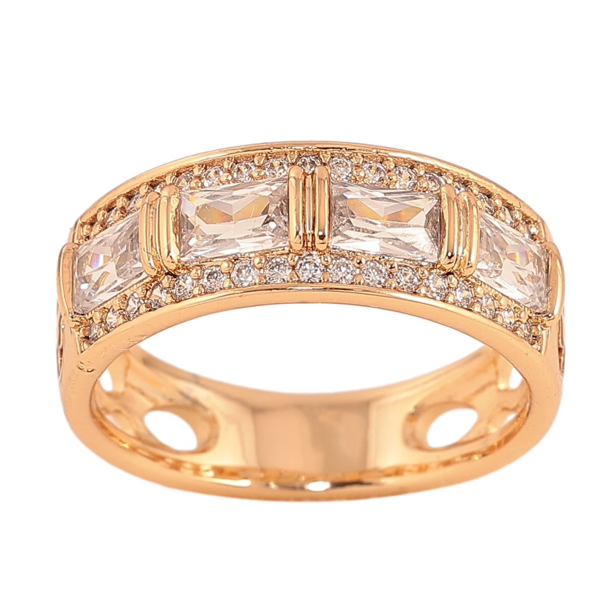 Кольцо Xuping цвет Позолота 18K "Узор с кристаллами" фото №1 Кольцо Xuping цвет Позолота 18K "Узор с кристаллами" фото №1