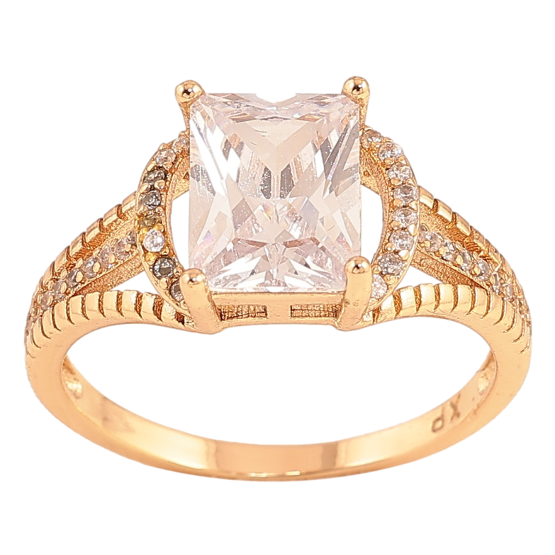 Кольцо Xuping цвет Позолота 18K "Узор с кристаллами" фото №5