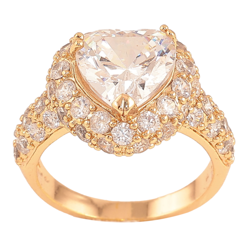 Каблучка Xuping колір Позолота 18K "Сердечко з кристалами" фото №3