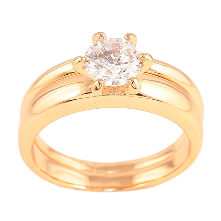 Каблучка Xuping колір Позолота 18K "Подвійне з кристалом" ø 6мм фото №16