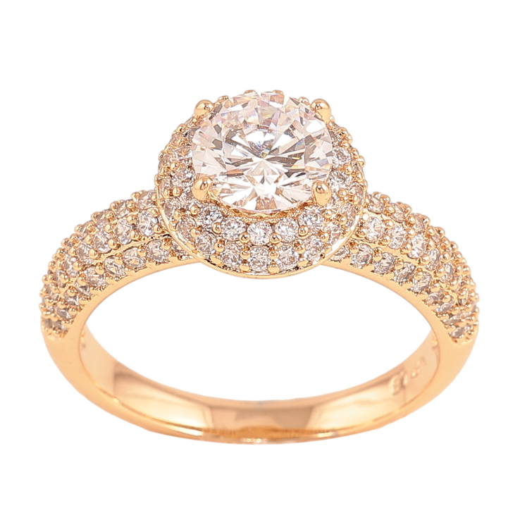 Каблучка Xuping колір Позолота 18K "Візерунок з інкрустацією кристалами" фото №15