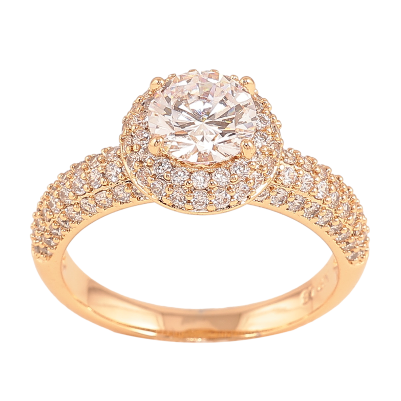 Каблучка Xuping колір Позолота 18K "Візерунок з інкрустацією кристалами" фото №2