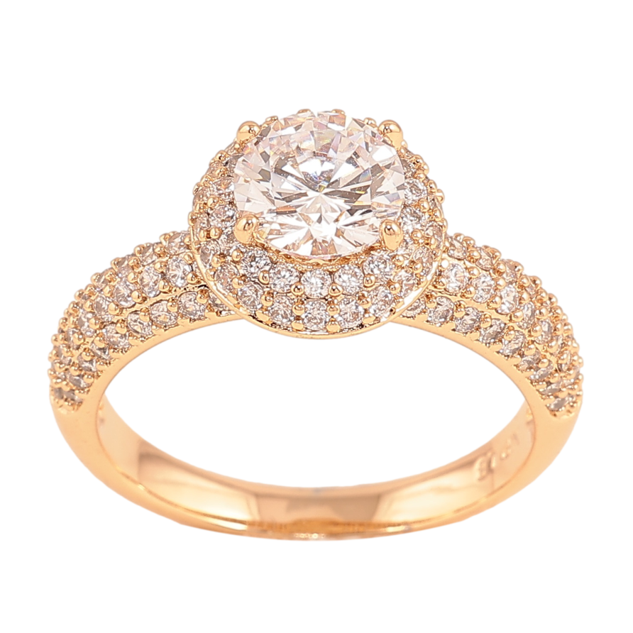 Каблучка Xuping колір Позолота 18K "Візерунок з інкрустацією кристалами" фото №1