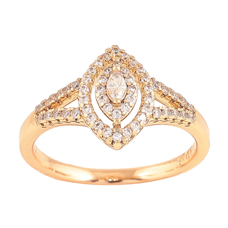 Каблучка Xuping колір Позолота 18K "Візерунок з кристалами" фото №13