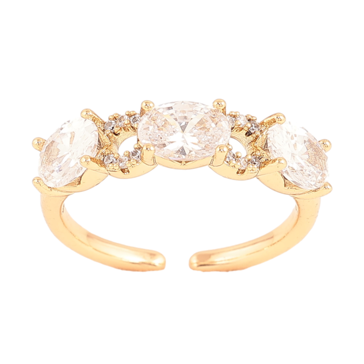 Каблучка Xuping колір Позолота 18K "Візерунок з кристалами" фото №12