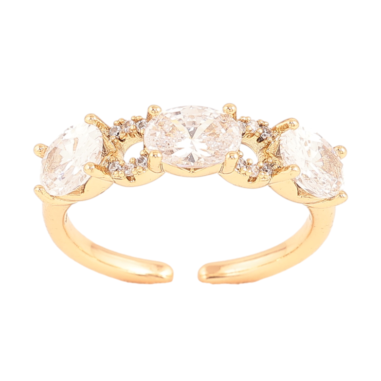 Каблучка Xuping колір Позолота 18K "Візерунок з кристалами" фото №1