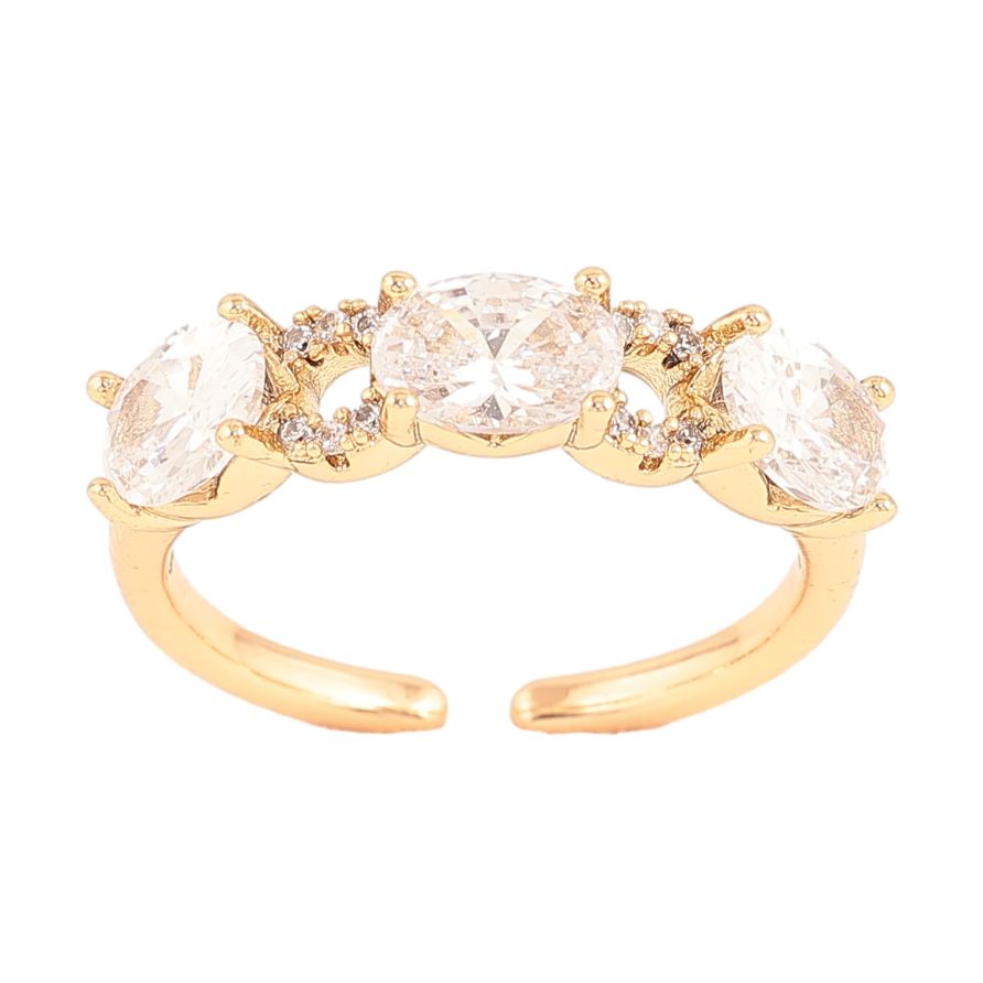 Каблучка Xuping колір Позолота 18K "Візерунок з кристалами" фото №1