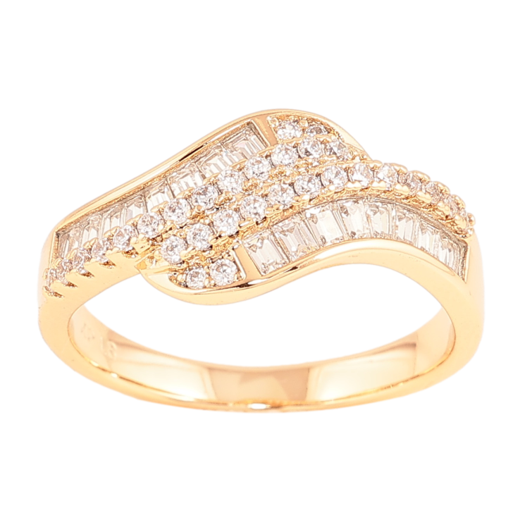 Каблучка Xuping колір Позолота 18K "Візерунок з інкрустацією кристалами" фото №7