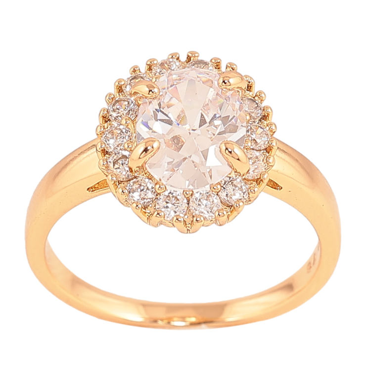 Каблучка Xuping колір Позолота 18K "Візерунок з кристалами" фото №3