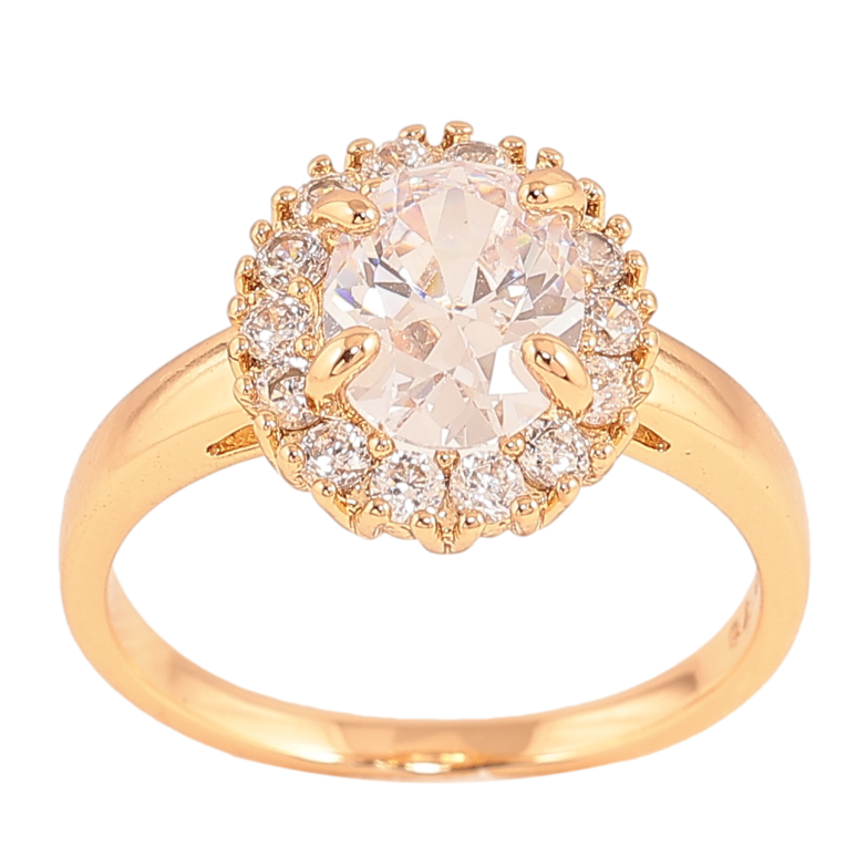 Каблучка Xuping колір Позолота 18K "Візерунок з кристалами" фото №1