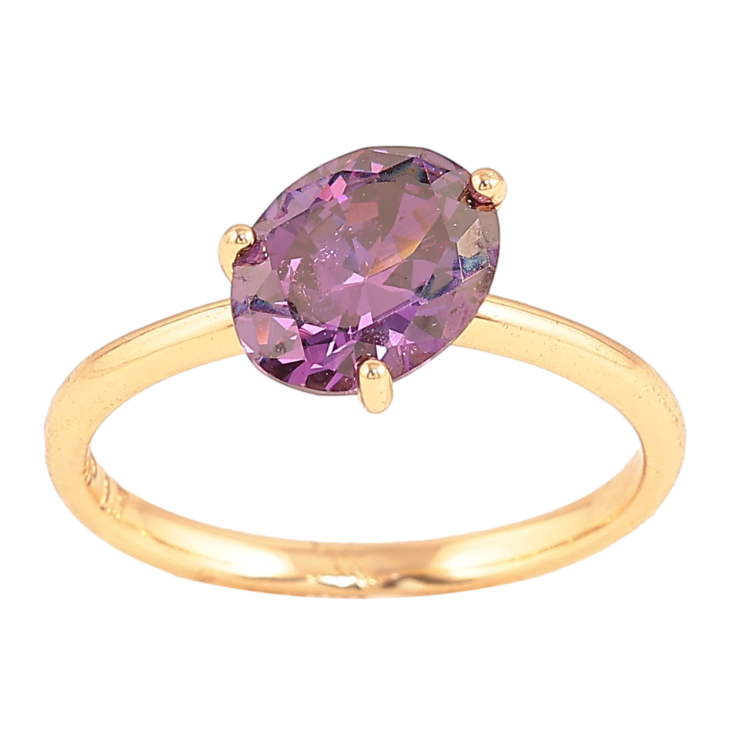 Каблучка Xuping колір Позолота 18K "Бузковий кристал" фото №24