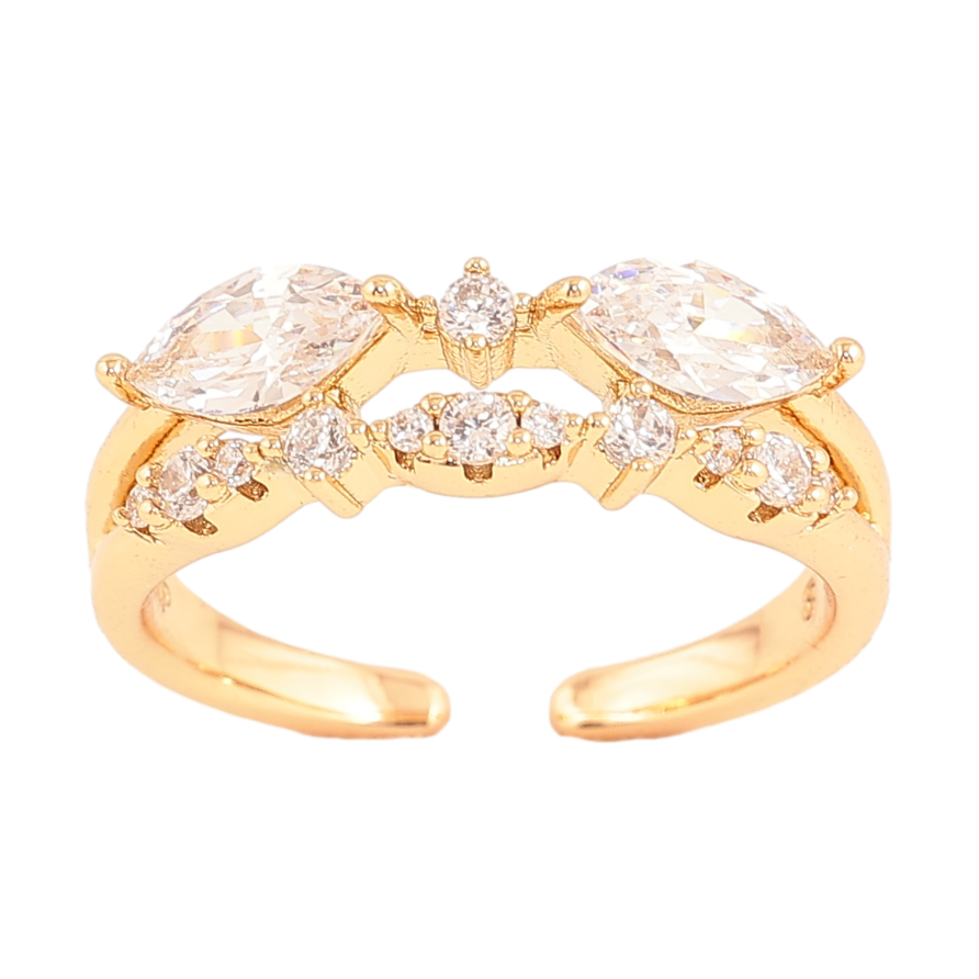 Каблучка Xuping колір Позолота 18K "Візерунок з кристалами" фото №1