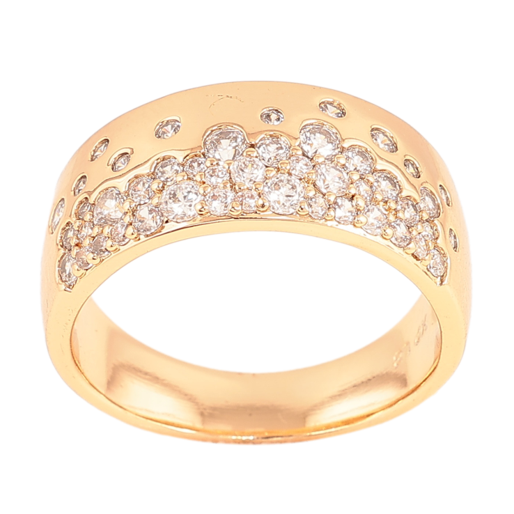 Каблучка Xuping колір Позолота 18K "Візерунок з кристалами" фото №22