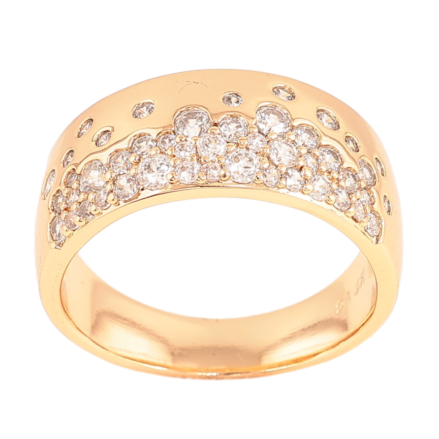 Каблучка Xuping колір Позолота 18K "Візерунок з кристалами" фото №1