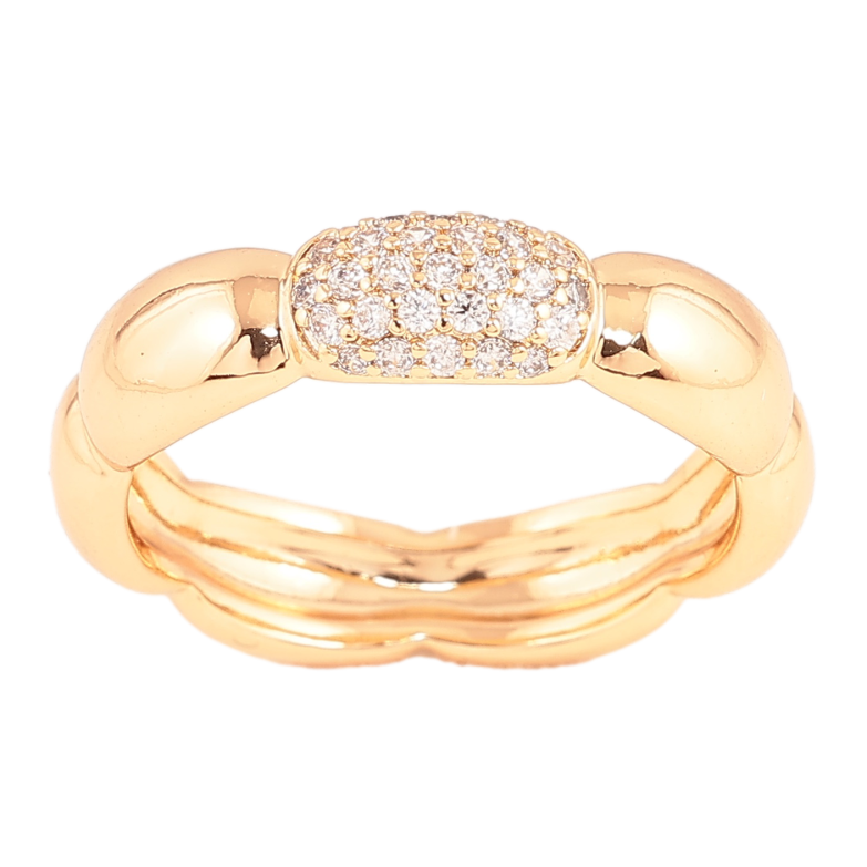 Кольцо Xuping цвет Позолота 18K "Узор с кристаллами" фото №9