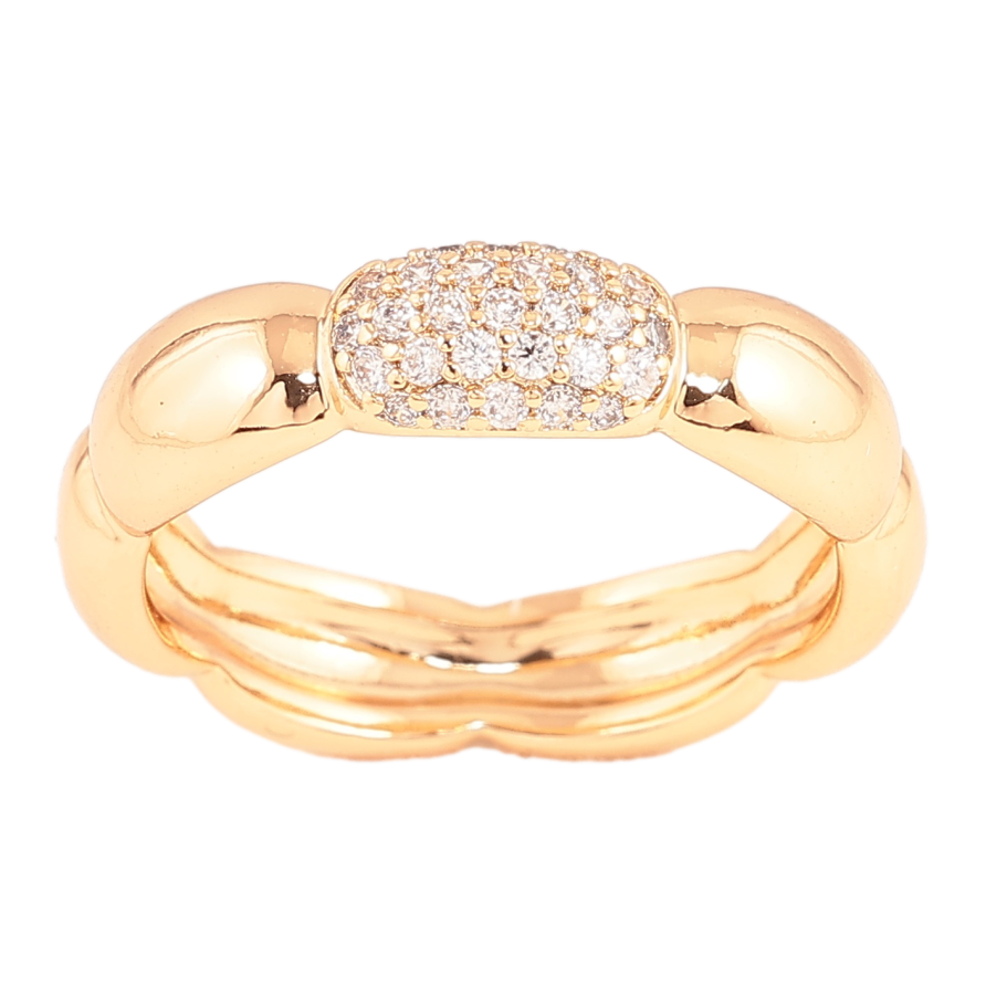 Каблучка Xuping колір Позолота 18K "Візерунок з кристалами" фото №1