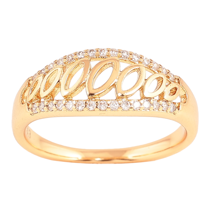 Каблучка Xuping колір Позолота 18K "Візерунок з кристалами" фото №17