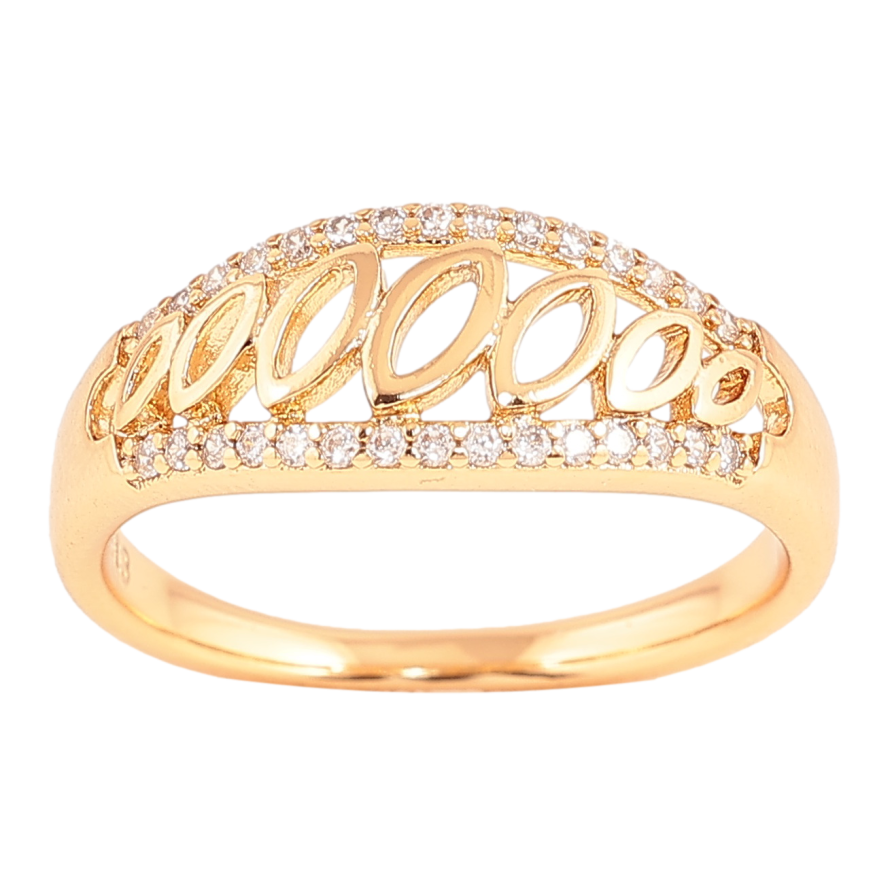 Каблучка Xuping колір Позолота 18K "Візерунок з кристалами" фото №1