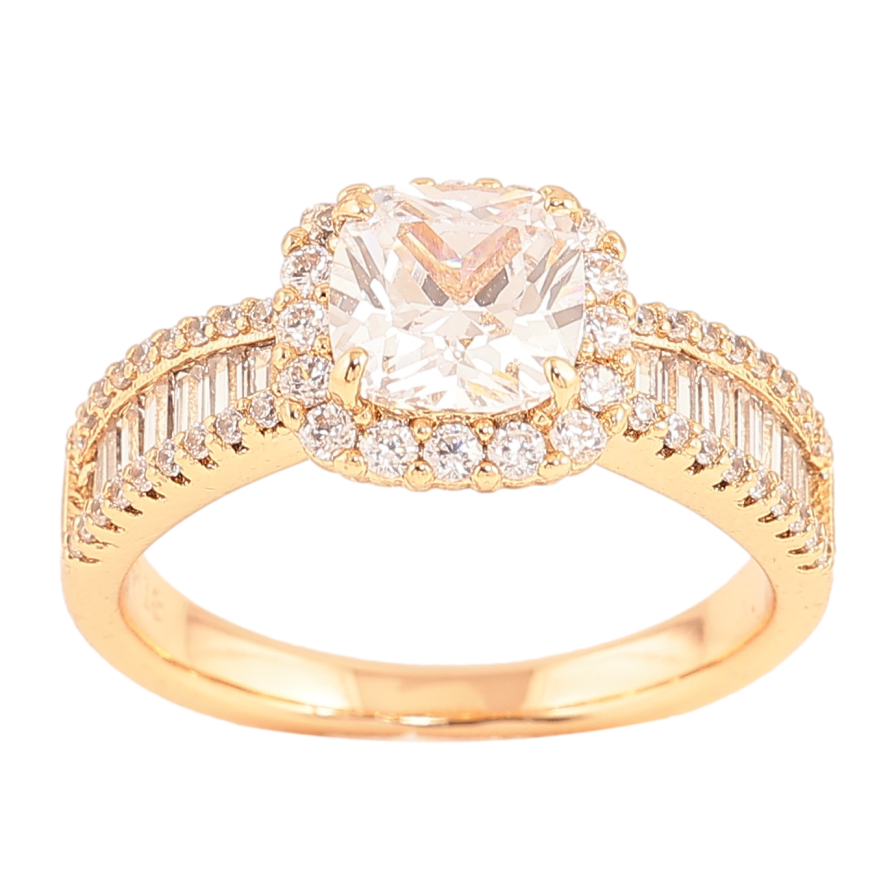 Каблучка Xuping колір Позолота 18K "Візерунок з інкрустацією кристалами" фото №1