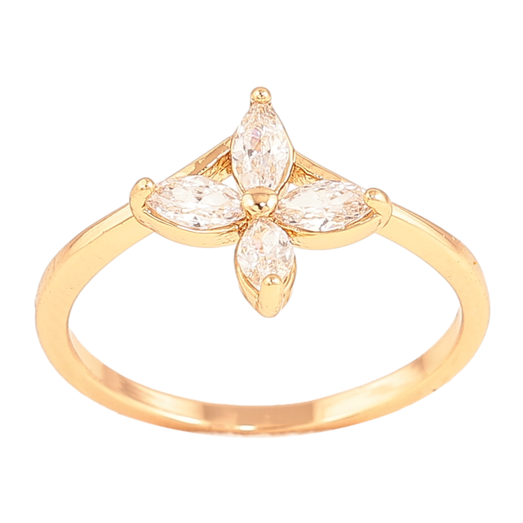 Каблучка Xuping колір Позолота 18K "Кристальна квітка" фото №7