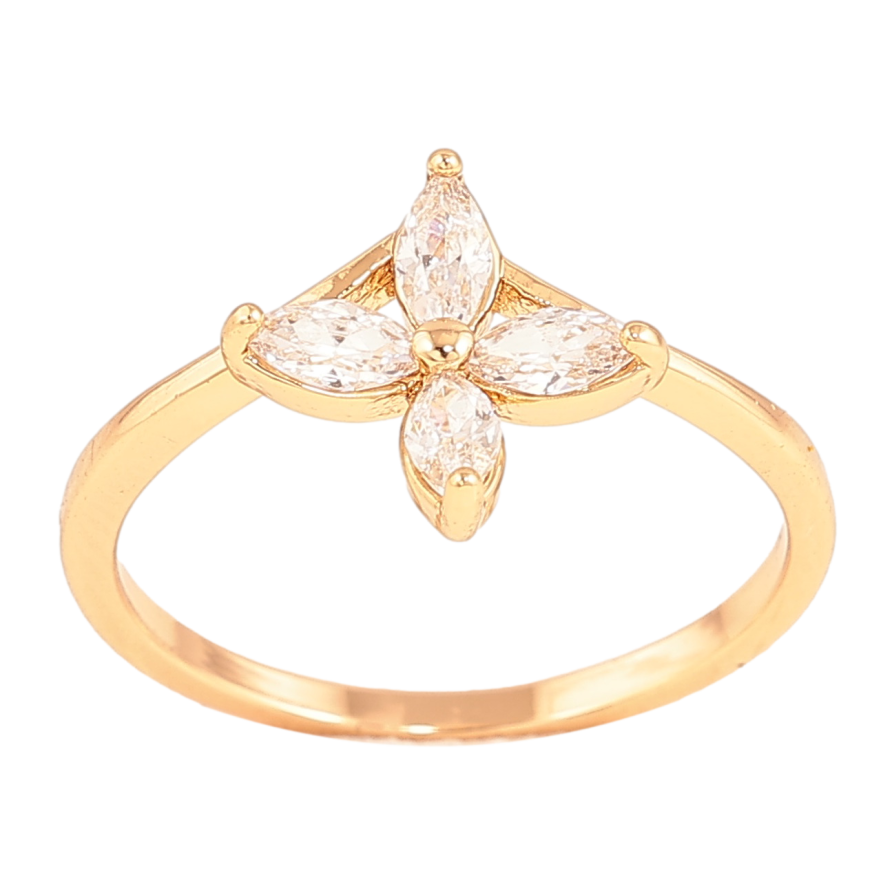 Каблучка Xuping колір Позолота 18K "Кристальна квітка" фото №1