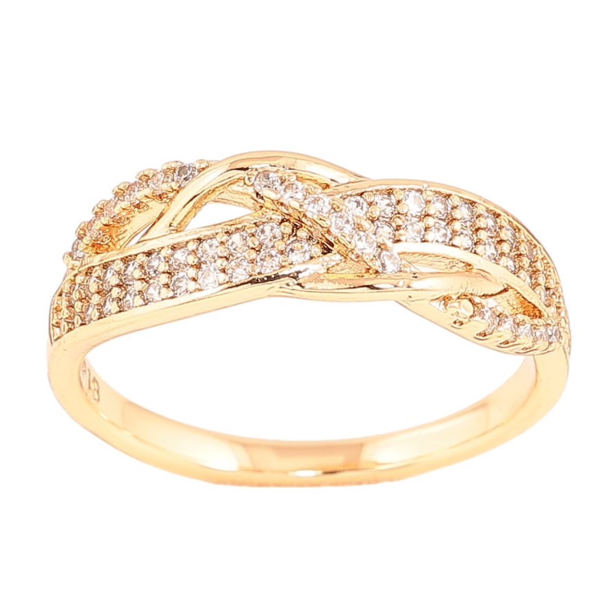 Каблучка Xuping колір Позолота 18K "Візерунок з кристалами" фото №1