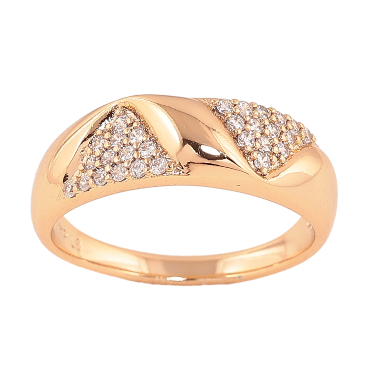 Каблучка Xuping колір Позолота 18K "Візерунок з кристалами" фото №2