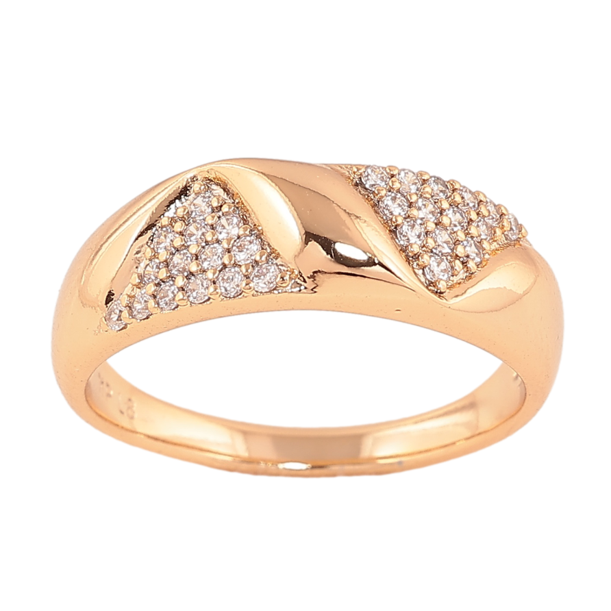 Каблучка Xuping колір Позолота 18K "Візерунок з кристалами" фото №1