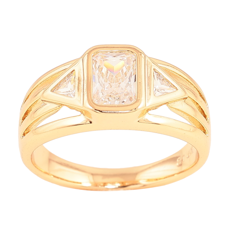 Каблучка Xuping колір Позолота 18K "Візерунок з кристалами" фото №6