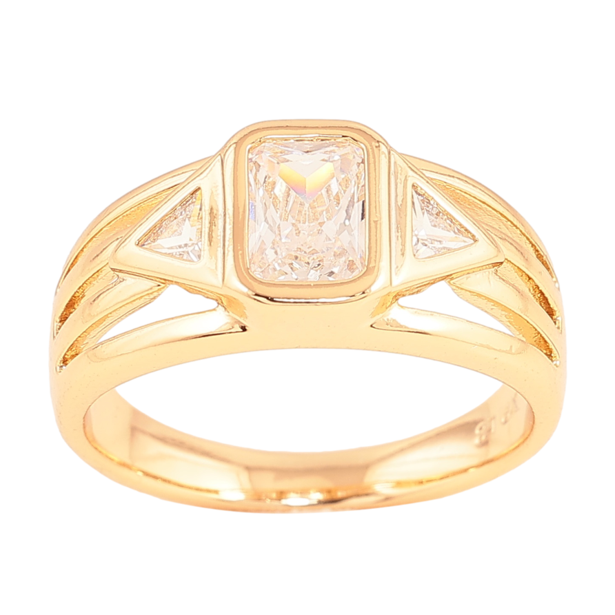 Каблучка Xuping колір Позолота 18K "Візерунок з кристалами" фото №1