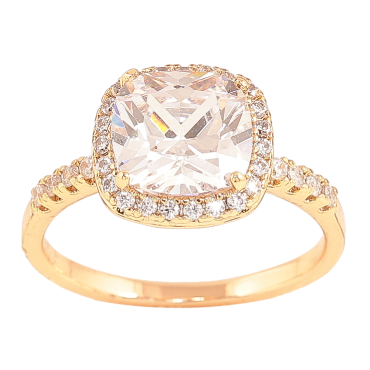 Каблучка Xuping колір Позолота 18K "Візерунок з кристалами" фото №25