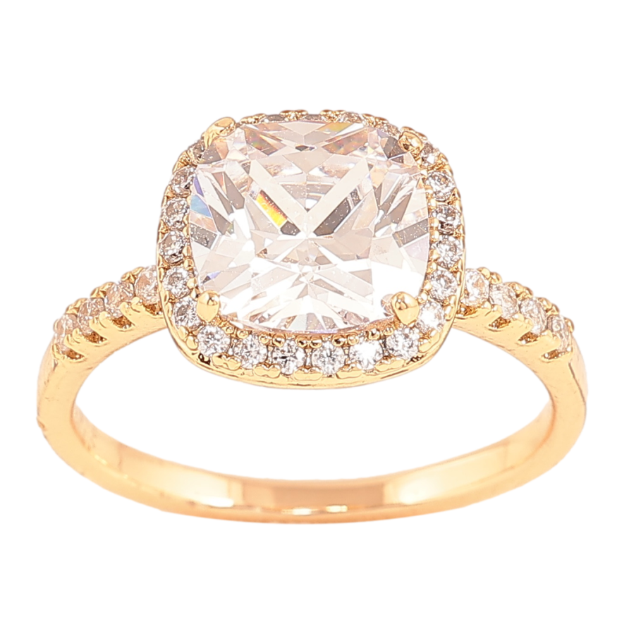 Каблучка Xuping колір Позолота 18K "Візерунок з кристалами" фото №1