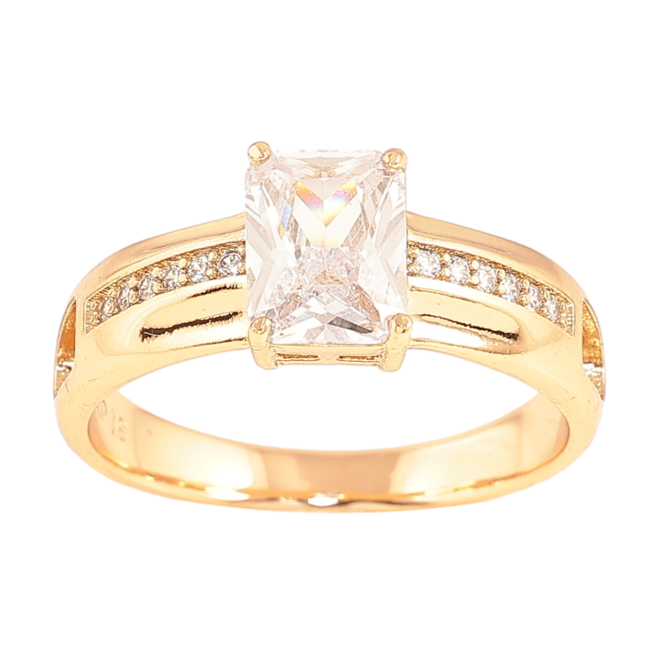 Каблучка Xuping колір Позолота 18K "Візерунок з кристалами" фото №19