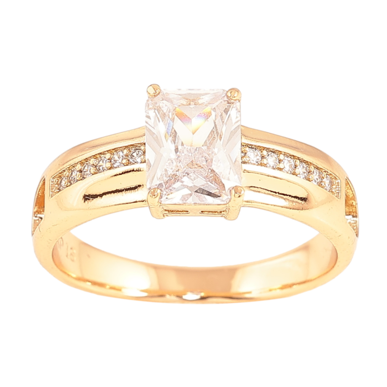 Каблучка Xuping колір Позолота 18K "Візерунок з кристалами" фото №4