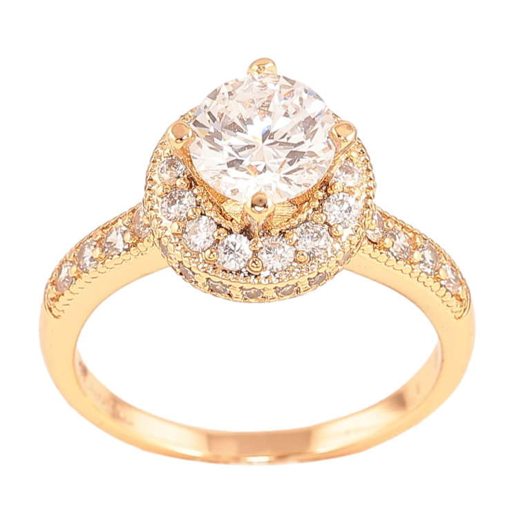 Каблучка Xuping колір Позолота 18K "Візерунок з інкрустацією кристалами" фото №5