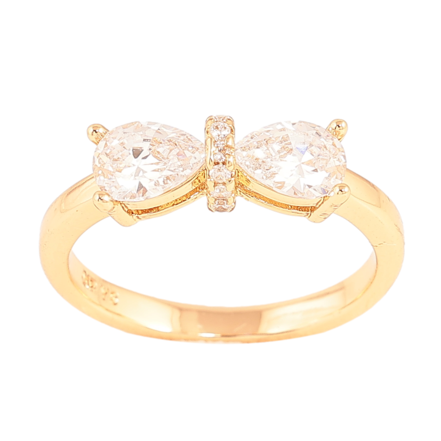 Каблучка Xuping колір Позолота 18K "Кристальний бант" фото №1