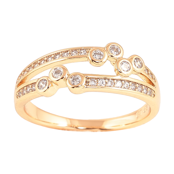 Каблучка Xuping колір Позолота 18K "Візерунок з кристалами" фото №22