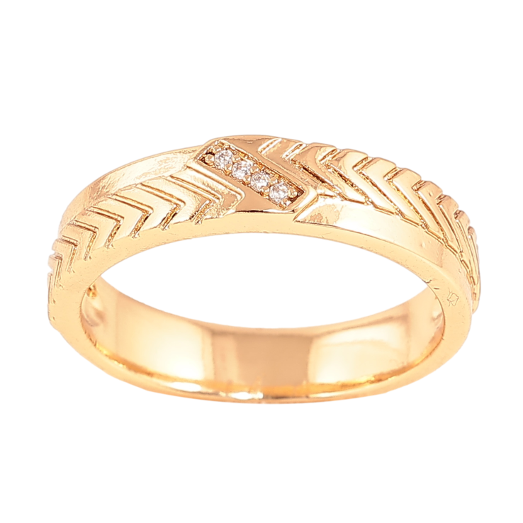 Каблучка Xuping колір Позолота 18K "Візерунок з кристалами" шир. 4.5мм фото №10