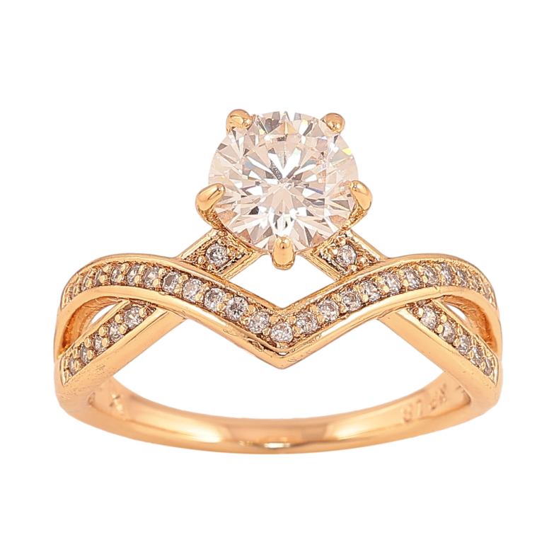 Каблучка Xuping колір Позолота 18K "Візерунок з кристалом" фото №22