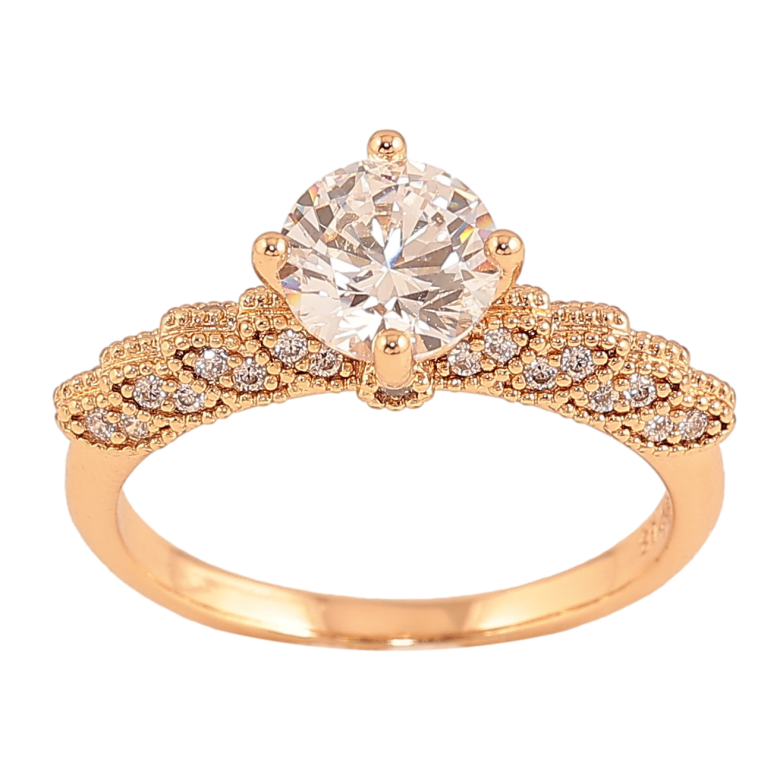 Кольцо Xuping цвет Позолота 18K "Узор с кристаллами" фото №1